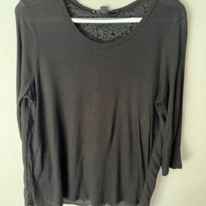 EUC Seventy Top withy Lace Back Black Size 46 IT 10